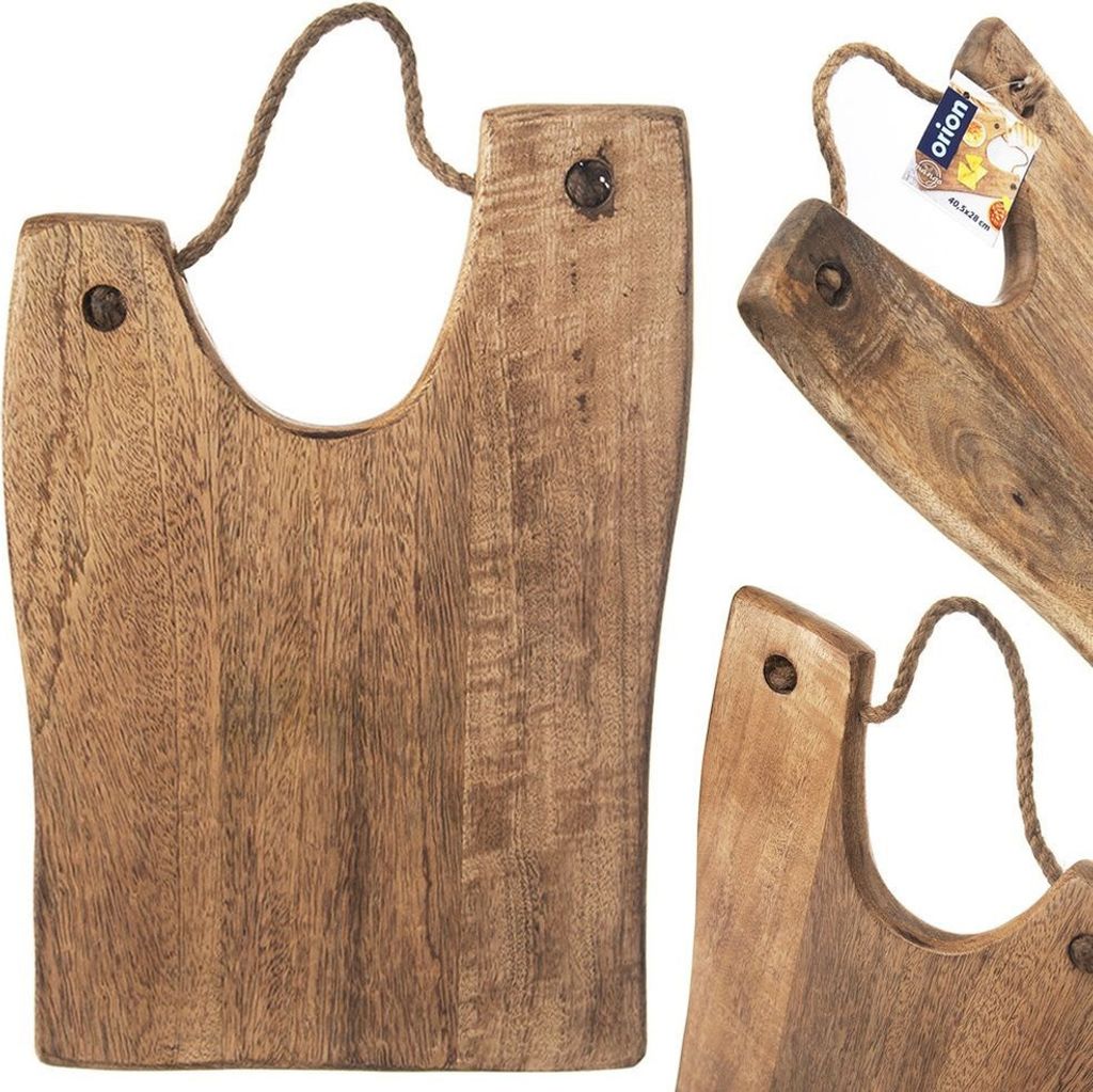 Orion Holzschneidebrett Schneidebrett Küchenbrett Serviertablett Servierbrett aus Holz MANGO 40,5x28 cm