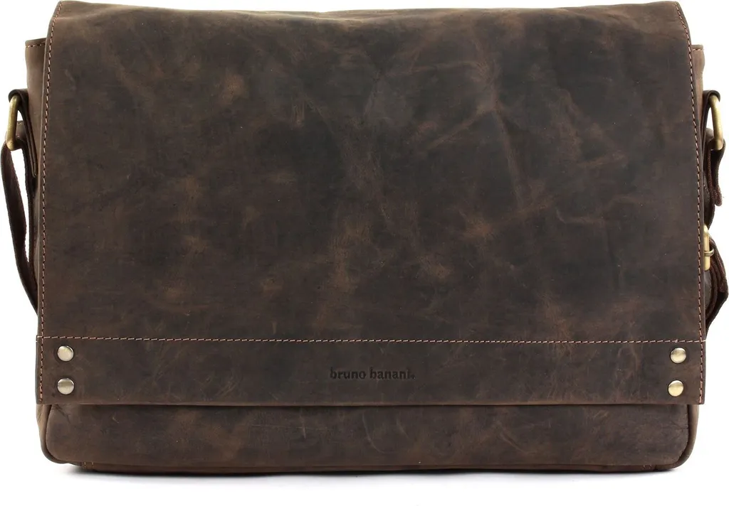 Sac ordinateur cuir brun bruno banani avec bandoulière réglable et chic