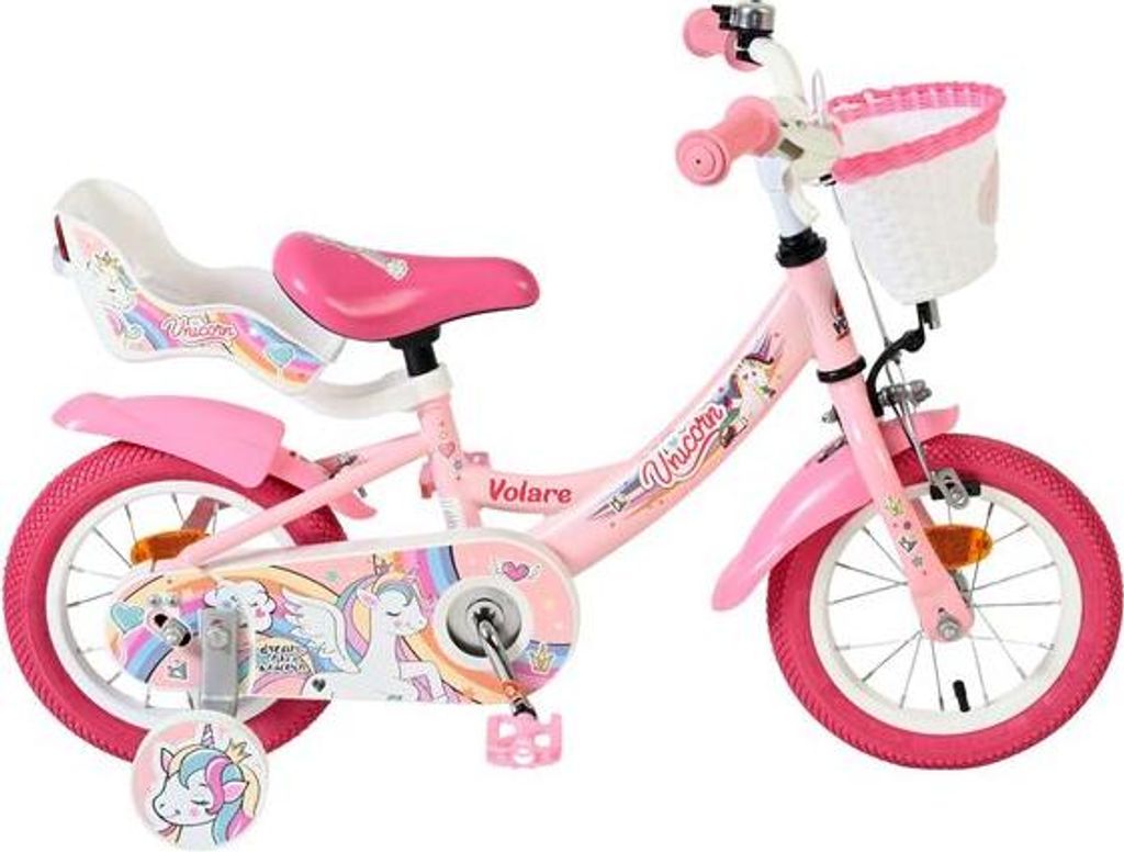 Volare Unicorn Kinderfahrrad - Mädchen - 12 Zoll - Rosa Produktbild 
