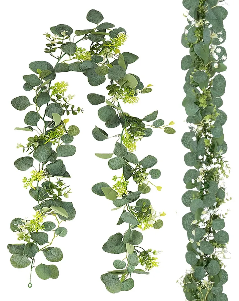 Couronne végétale eucalyptus et saule de 1,8m pour décoration de mariage