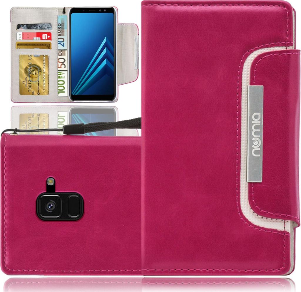 Samsung Galaxy A8 Plus (2018) numia Bookstyle Pink-Weiss