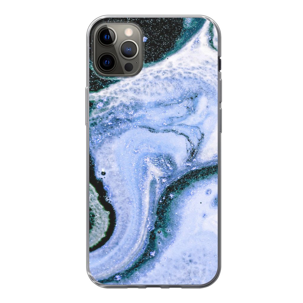 MuchoWow Handyhülle Schutzhülle Hülle für iPhone 12 Pro Max Mineralien - Natursteine - Universum Silikon Softcase Handy Hülle - Hartschale