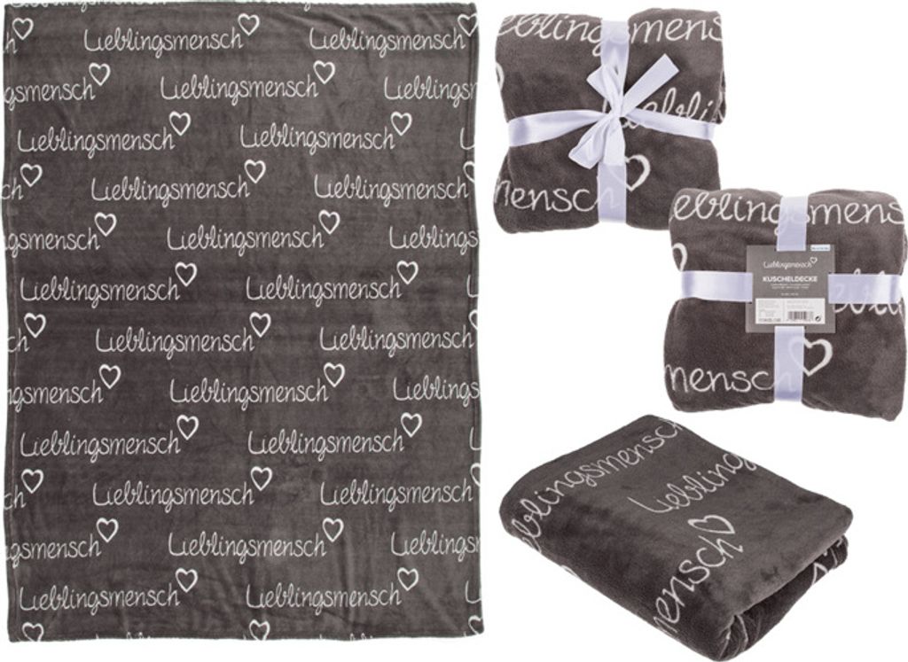 OOTB Graue Kuscheldecke Lieblingsmensch
