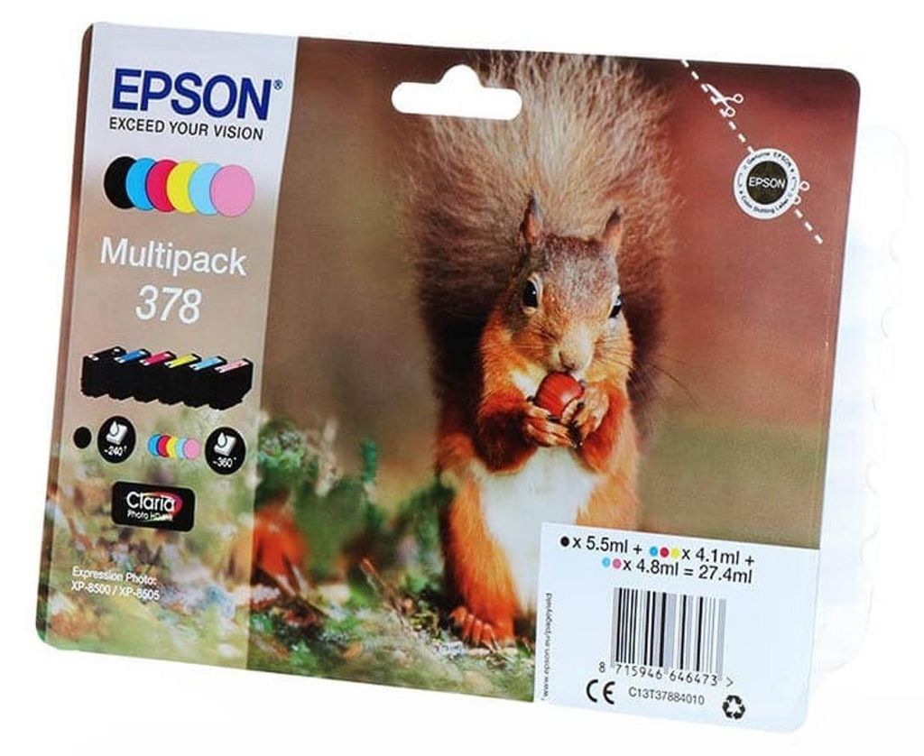 Epson Squirrel 378 Eichhörnchen Claria Photo HD Multipack 6 Produktbild 