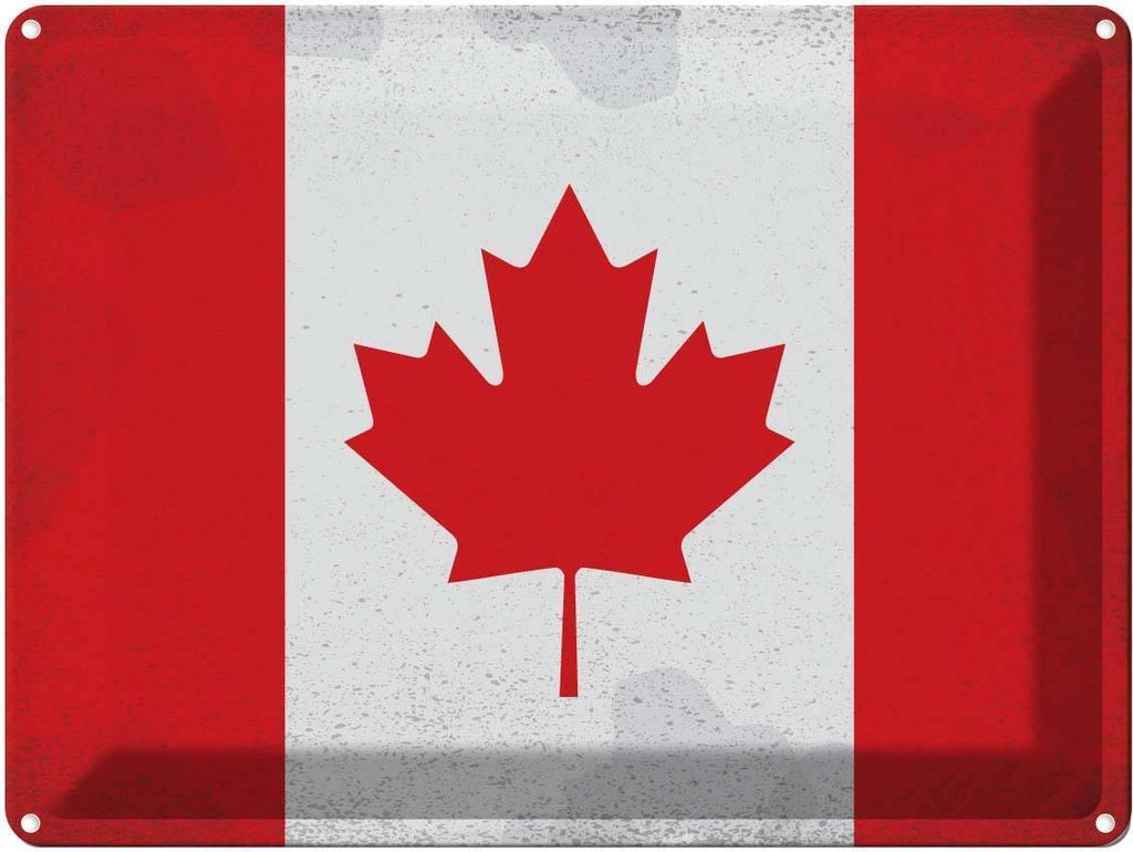 vianmo Blechschild 30x40 cm Kanada Canada Flagge Fahne Wappen