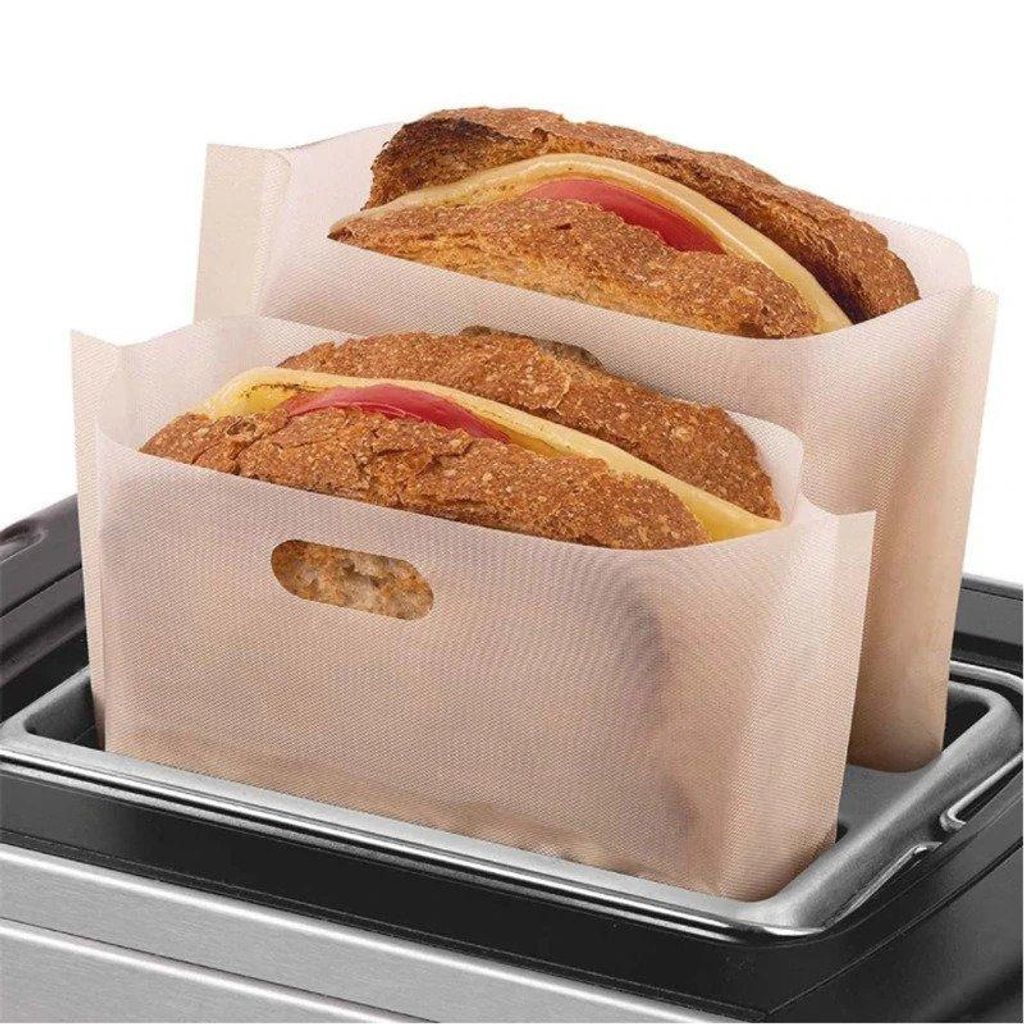 Toastbeutel 6 Stück 17x19cm - Wiederverwendbare Toastertaschen Hitzebeständig Bis 250°C