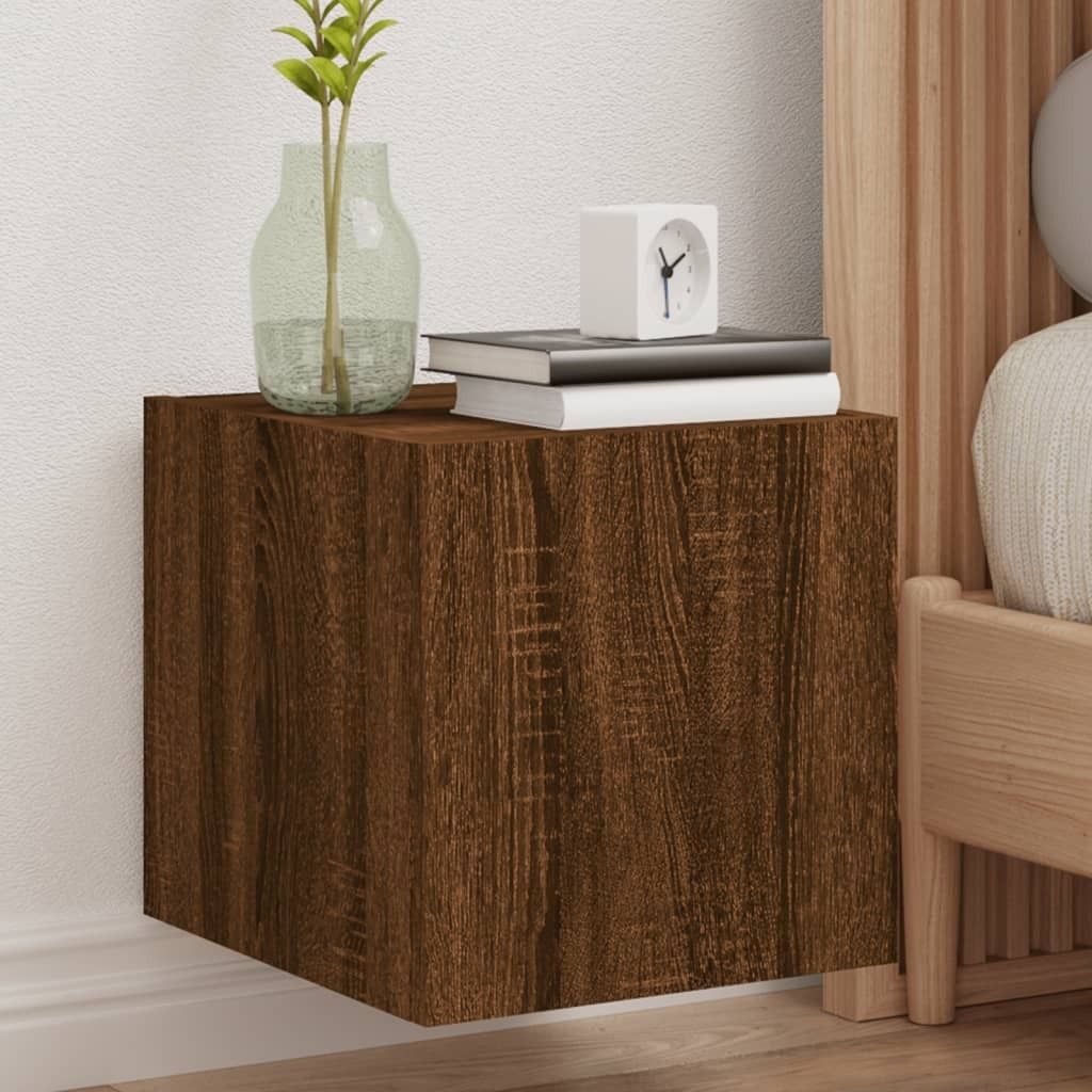 Maison Exclusive - TV-Wandschränke mit LED-Leuchten 2 Stk. Braun Eichen-Optik