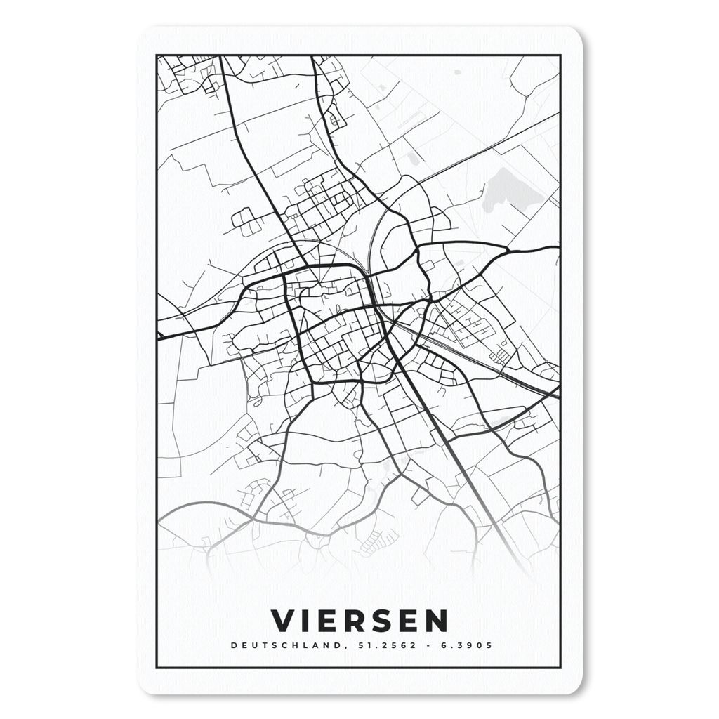 MuchoWow Mauspad Mousepad Stadtplan - Viersen - Karte 40x60 cm - Mousepads - Maus Mat - Pad - Mausunterlage - Schreibtisch Accesoire