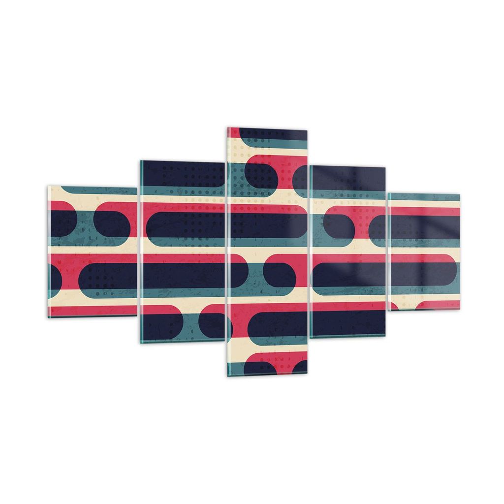 Bilder auf glas - 5 Teile - Abstraktion Muster Modern - 125x70cm - Glasbilder - Wandbilder - Bilder - zum Aufhängen bereit - Wanddekoration aus Gl...