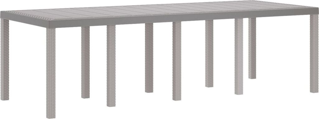 Möbel Gartentisch Hellgrau 250x100x73 cm Poly Rattan - Gartentische 871695