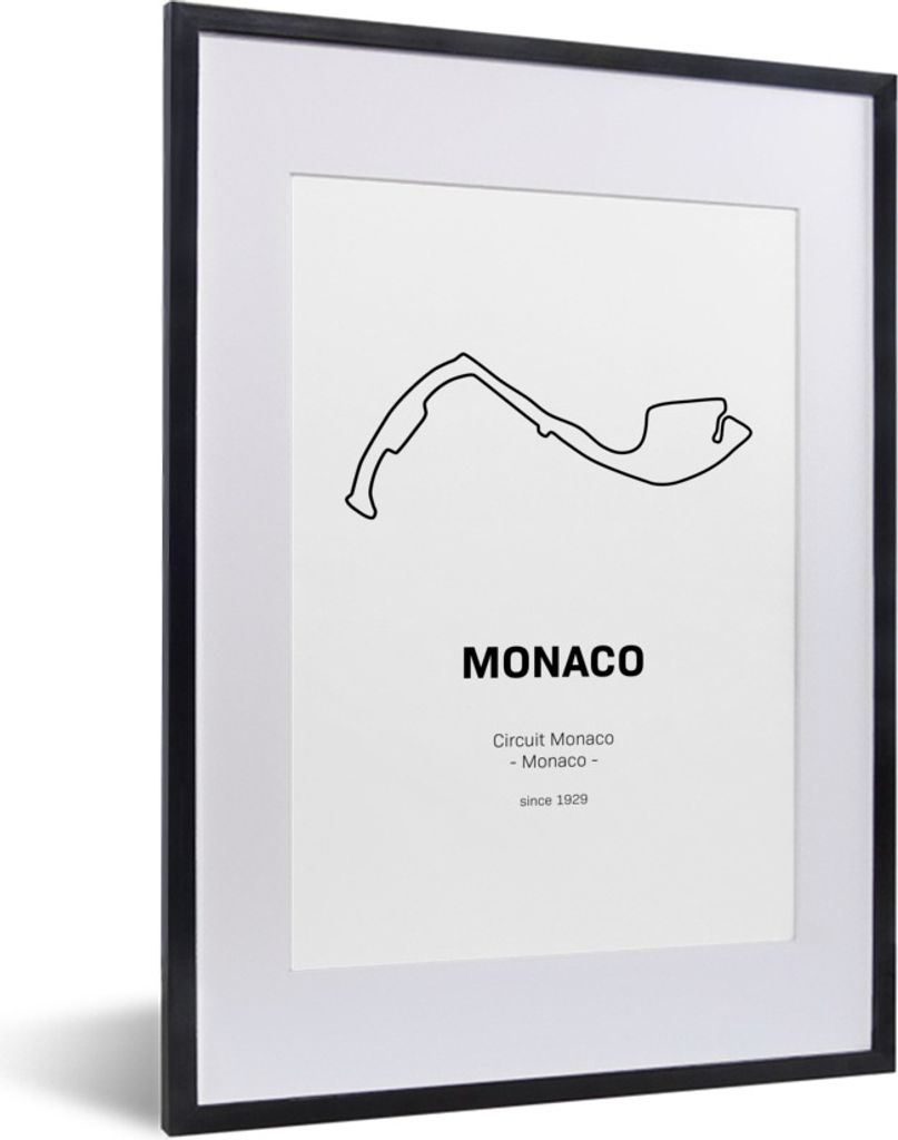 MuchoWow Gerahmtes Poster Monaco - Rennstrecke - F1 30x40 cm - Poster mit Schwarzem Bilderrahmen Wandposter Rahmen Foto Bilder - Wandposter Schla...