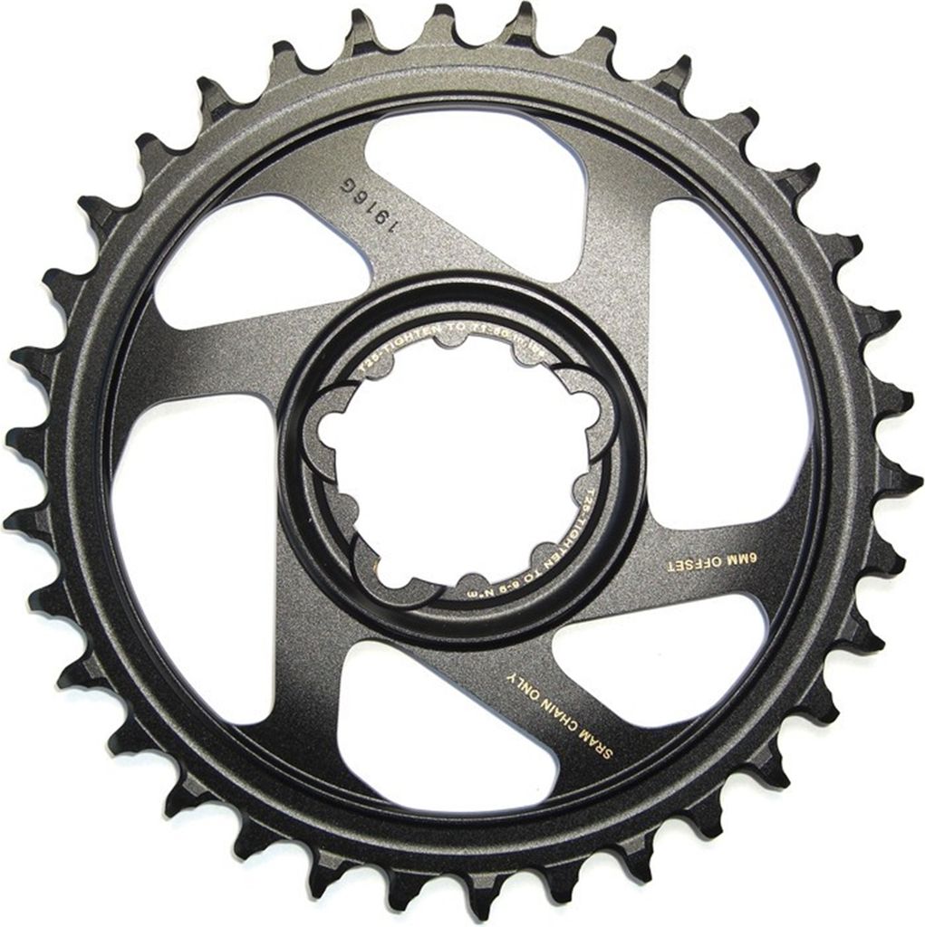SRAM 11.6218.030.100 Kettenblatt 'X-Sync', 12-fach, 30 Zähne, Alu, Direct Mount, offset 6 mm, schwarz/gold (1 Set)