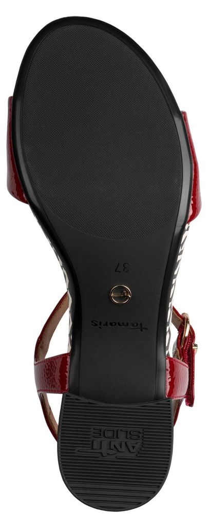 Tamaris Damen Sandalette Sandale Metallic Lack Blockabsatz Produktbild 