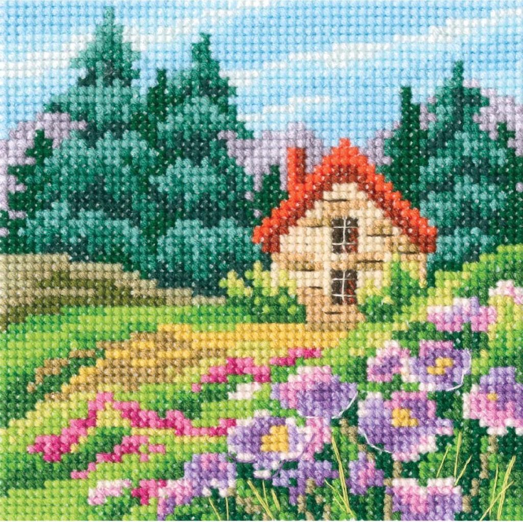 RTO Kreuzstich Set "Sommerfarben V", Zählmuster, 11x11cm