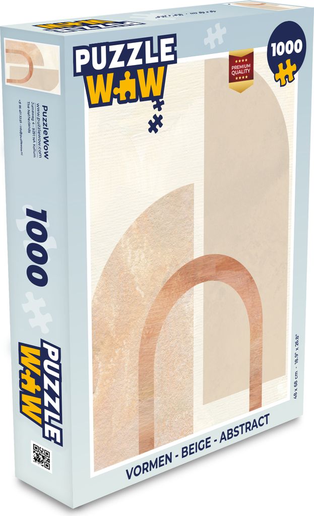 MuchoWow Puzzle 1000 Teile Formen - Beige - Abstrakt - Spielzeug - Alt und Jung - Spiele - Puzzeln