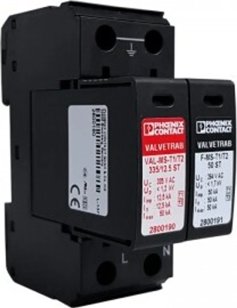 Scaricatore di sovratensione tipo 1/2 VAL-MS-T1/T2 335/12,5 ST 1+1 Contatto Phoenix