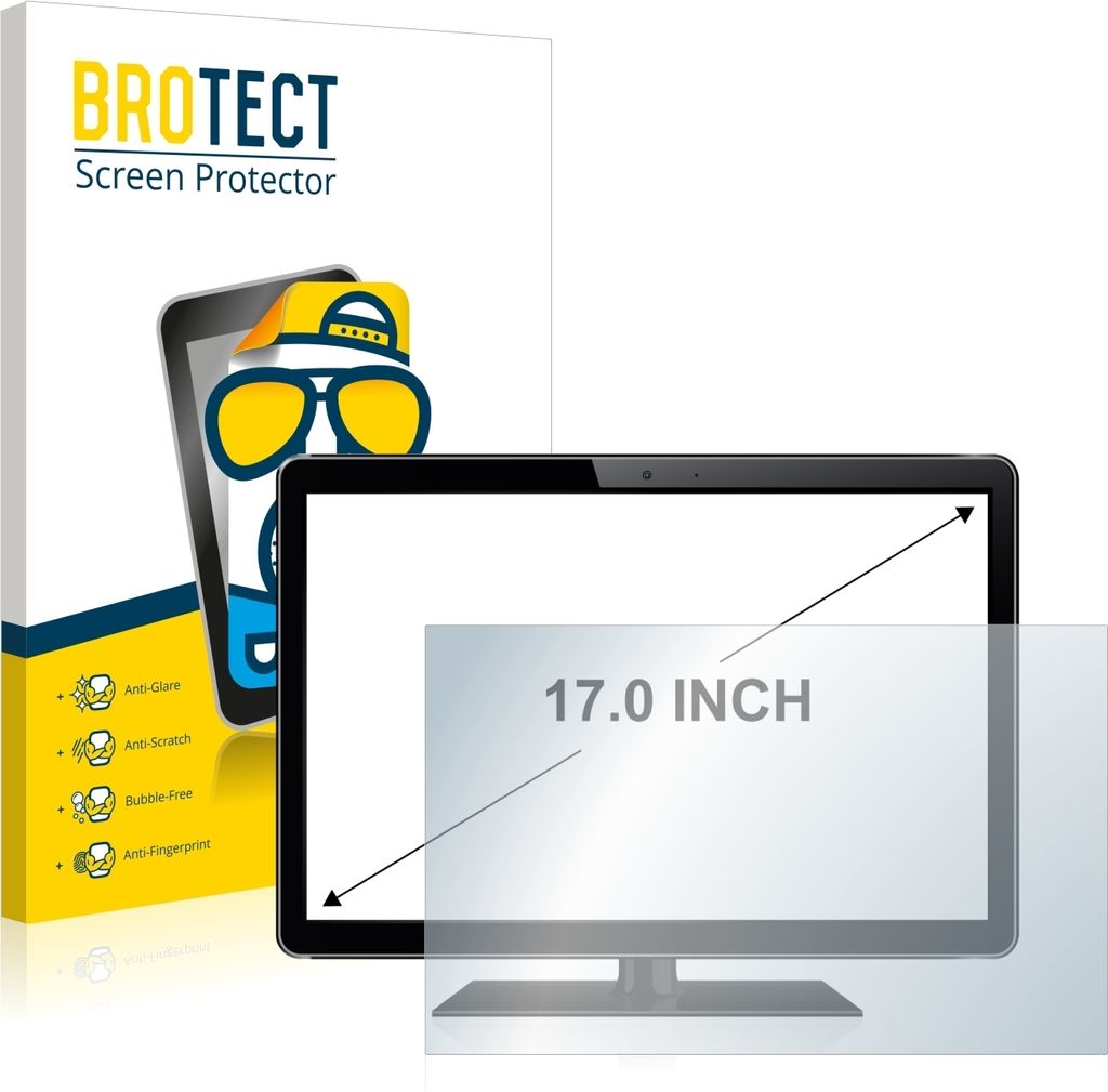 BROTECT Schutzfolie für Industrie-Monitore mit 43.2 cm (17 Zoll) Displays 341 x 273 mm Displayschutz Displayschutzfolie Folie Matt Entspiegelungsf...