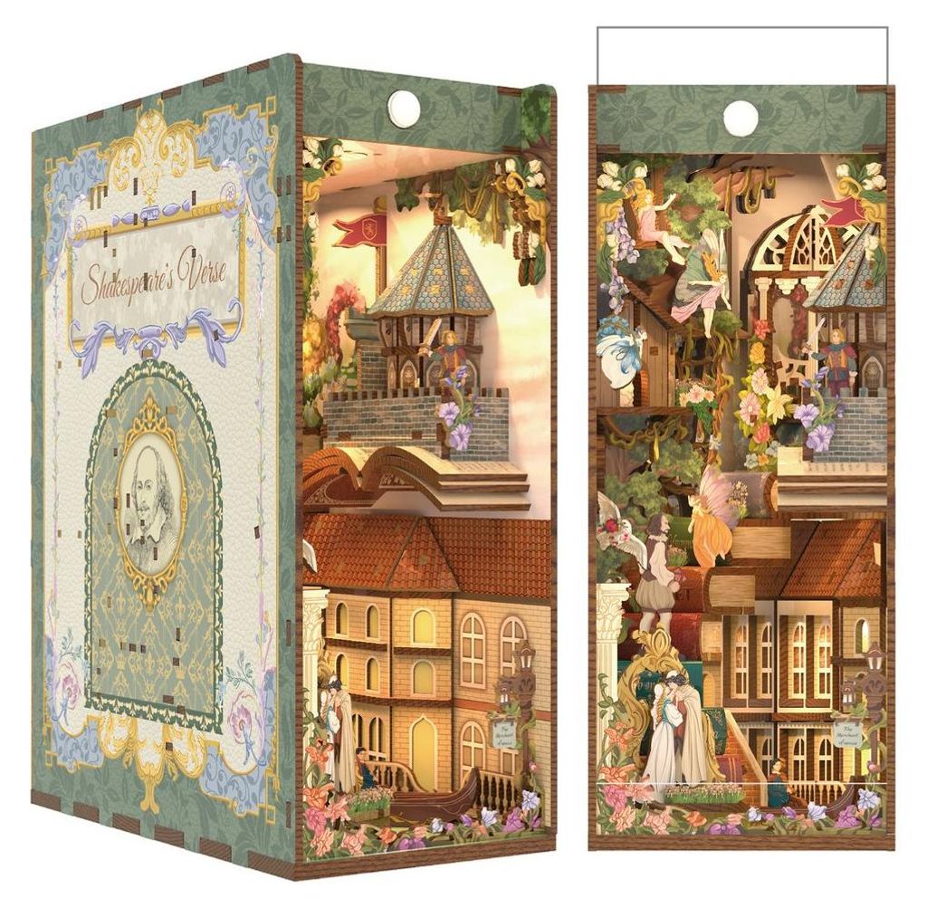 Tonecheer, DIY Book Nook, Shakespear's Verse inclusief Dust-cover, TQ129, 18x9,8x24,5cm