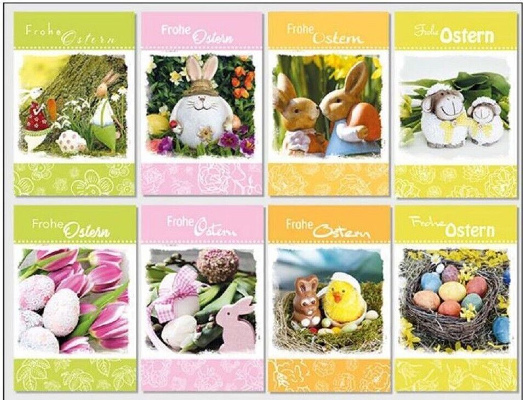 Ostern - 100 Glückwunschkarten sortiert mit Umschlägen á 1,25