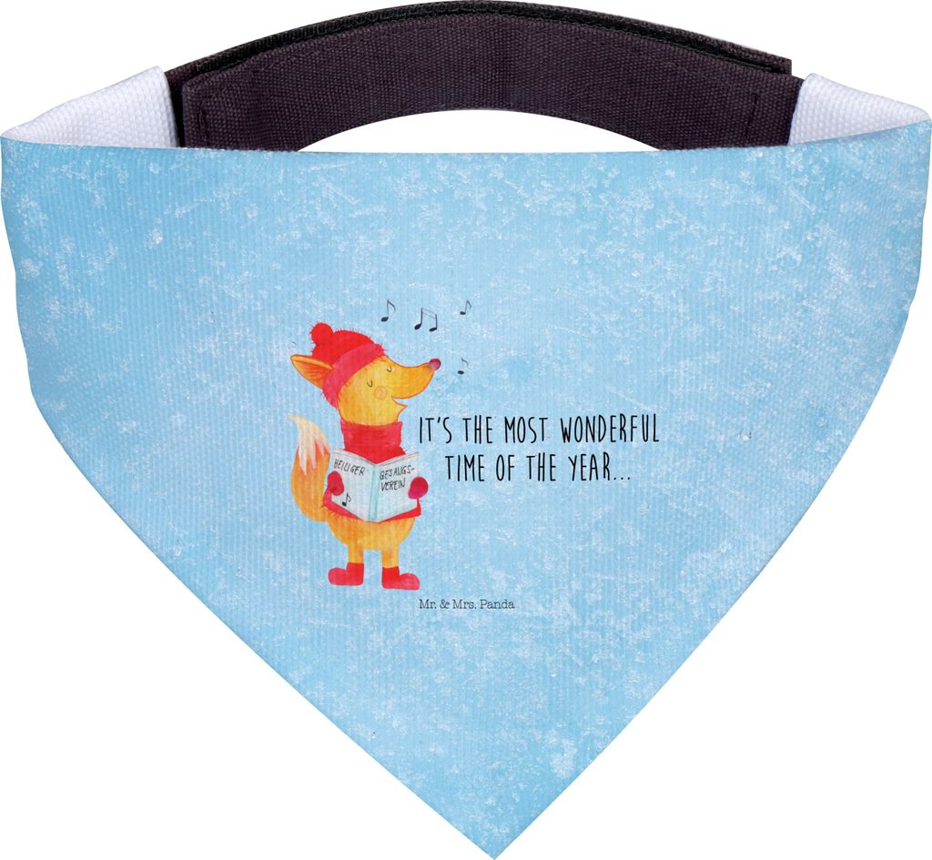 Mr. & Mrs. Panda Hundehalstuch Fuchs Sänger - Eisblau - Geschenk, Weihnachten, Heiligabend, Weihnachtslieder, Hunde-Bandana, Singen, Halstuch Für...