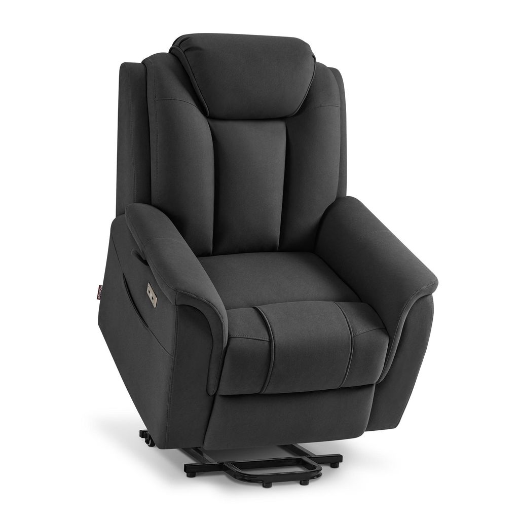 M MCombo Fernsehsessel mit Aufstehhilfe Elektrisch, 2 Rollen für Mobilität, Massage & Heizung, Verstellbare Kopfstütze, Sessel mit Aufstehhilfe ...