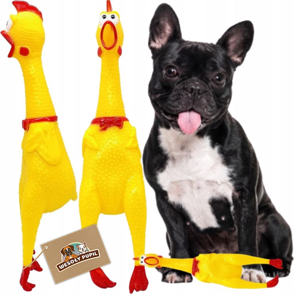Piepser Spielzeug Hund Gummihühnchen 30cm Gelb Produktbild 