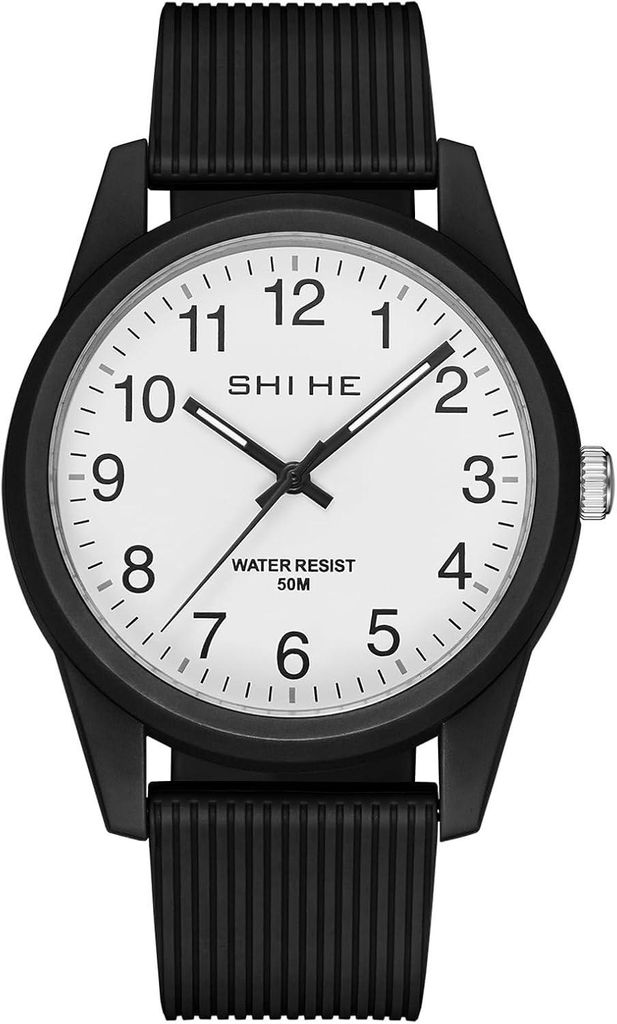 Watch Armbanduhr Damen Großes Gehäuse 50M Wasserdicht Silikon Armband Minimalistic Uhr Damen Mode Leuchtend Quarz Sportuhr Kinder,Geschenke für ...