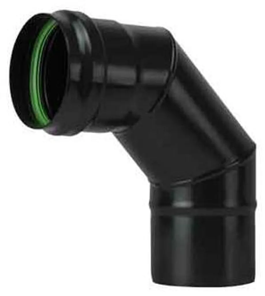 Tuyau raccordement angle noir émaillé SAVE Fumisteria Plus PN803 80mm