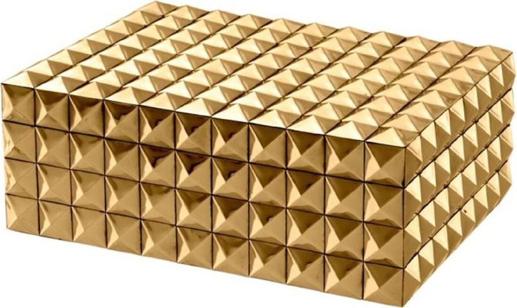 Casa Padrino Luxus Schmuckschatulle / Schmuckkasten mit Deckel Gold 28 x 21 x H. 10 cm - Luxus Accessoires