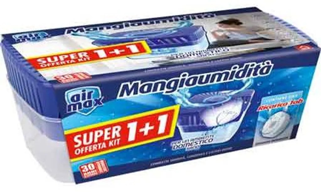 Absorbeur d'humidité 30 m² Airmax D0026 bleu et transparent 3 mois