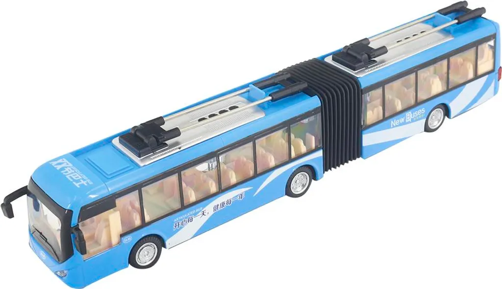 Jouet bus de ville bleu lumineux 1:48 modèle électronique interactif
