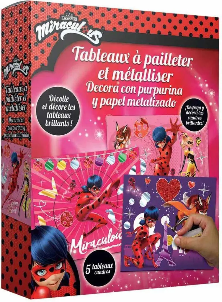 Kit créatif paillettes Educa Borras Miraculous Ladybug rose