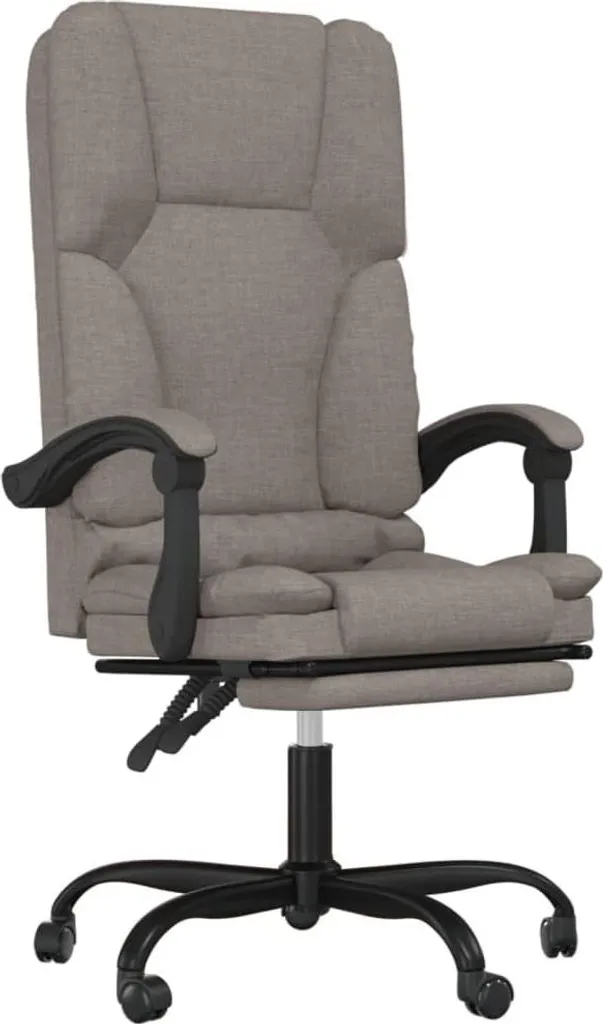 Chaise de bureau massage Taupe en tissu ergonomique avec dossier inclinable