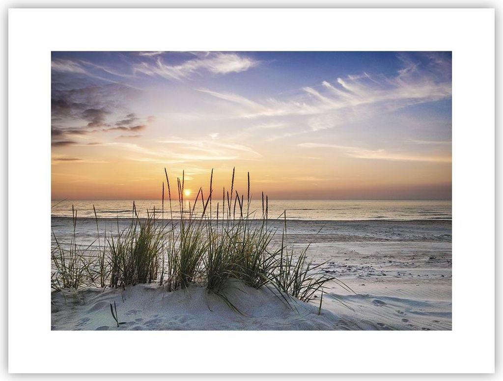 Poster - Poster ohne Rahmen - Westen Sonne Strand - 40x30 cm - Wand Bild - Wanddeko - Wandbilder - Kunstposter - Wandposter - Bilder - Kunstdruck -...