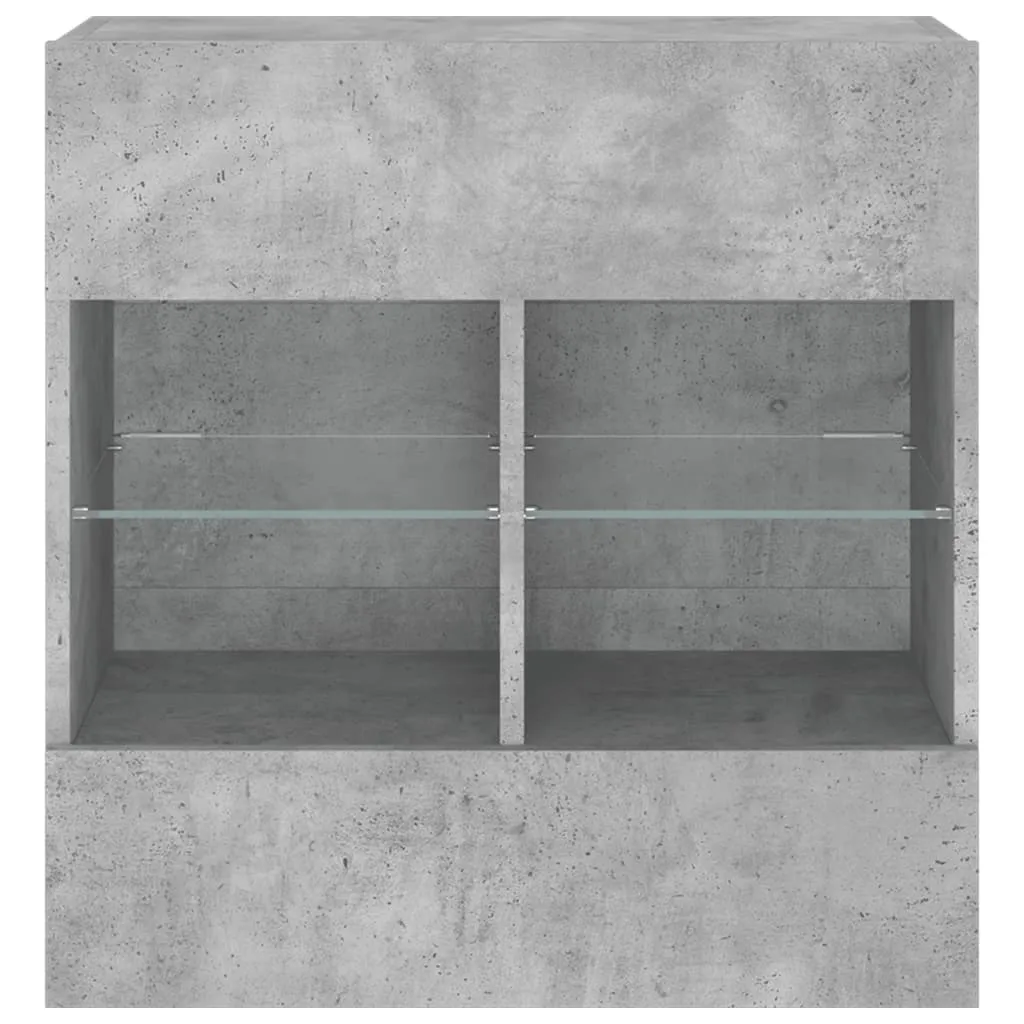 Mobile TV Sospeso Grigio Cemento LED - Ideale per Famiglie e Piccoli Spazi - 7