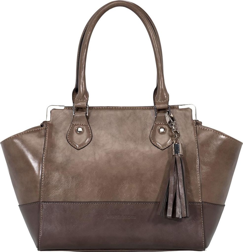 More & More Handtasche Damen Schultertache Kunstleder Taupe 50241-7949