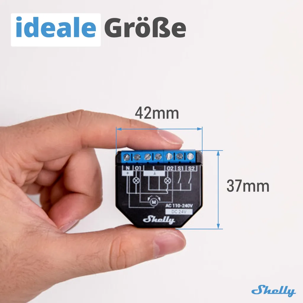 Micromodule Domotique Shelly Plus 2PM Wi-Fi pour Volets et Éclairage Pro - 2
