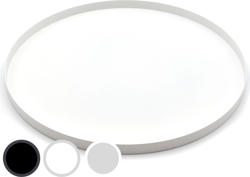 D&D Living Pleto Deko Tablett Rund Ø 40 cm, Design Dekoteller / Dekotablett, Metall, weiß