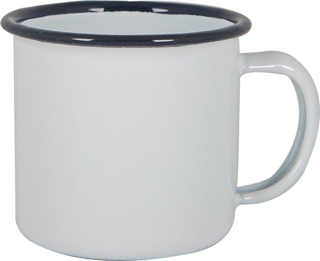 Argon Ta Weiße Emaille-Espressotasse – 130 ml – Marineblau