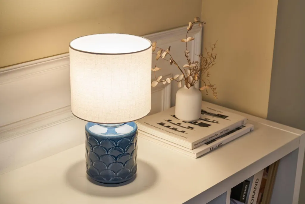 Pauleen Glowing Midnight: Lampada Ceramica Blu per Comodino E14 - 4