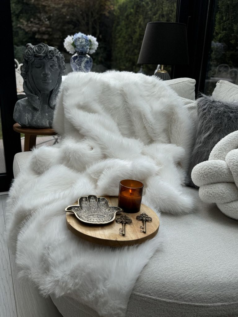 Evila Originals, Lolita - White - 150, Sofabezug, Weiß, 100 % POLYESTER, 200 x 150 cm