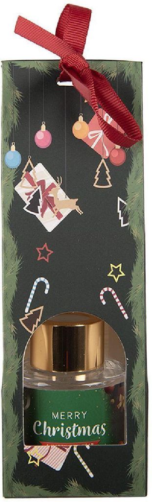 Clayre & Eef 66851 Duftöl Diffuser mit Sticks Grün Goldfarbig 6x6x17 cm