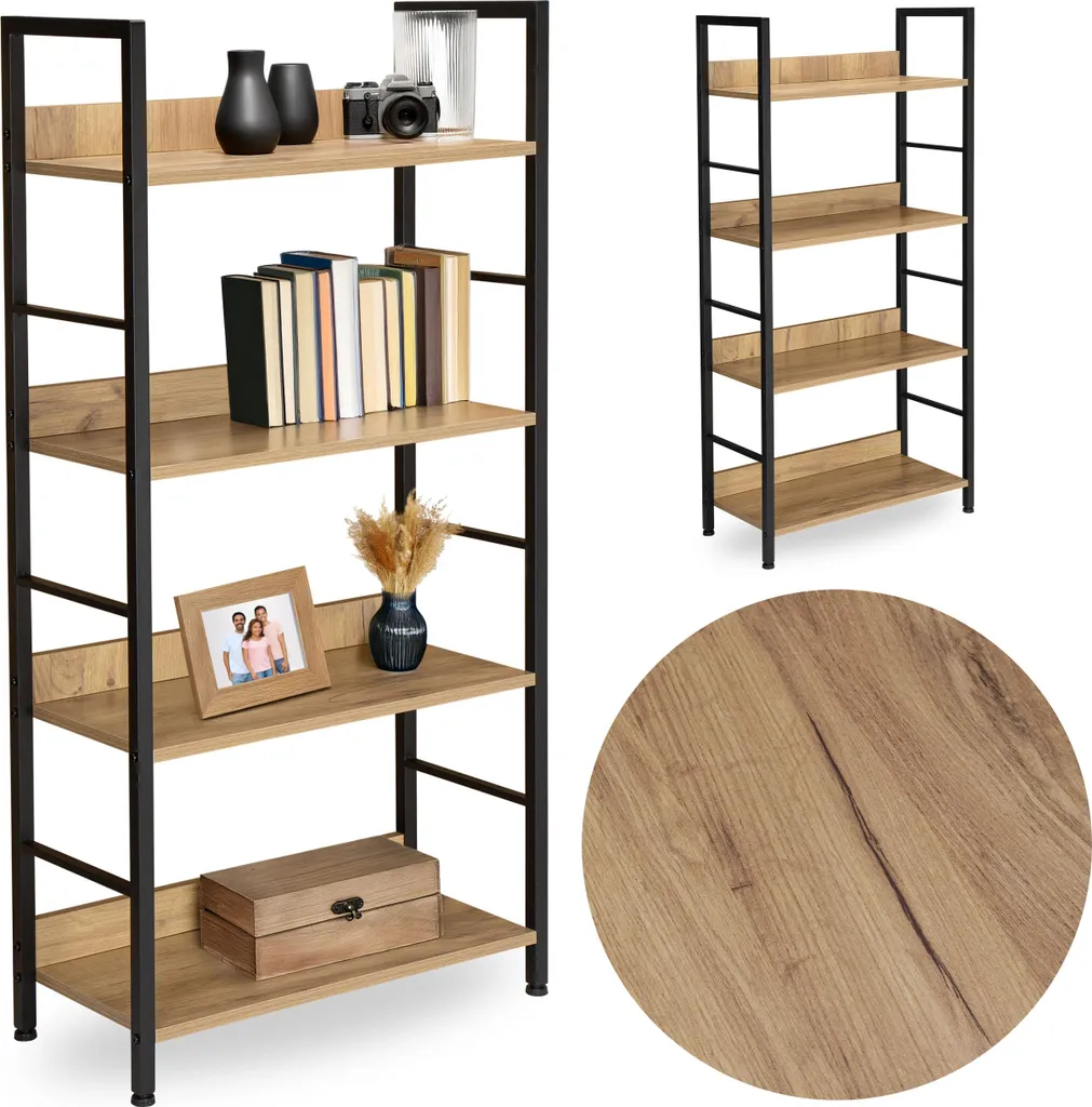Bibliothèque Varberg Craft bois et métal 5 niveaux pour salon et bureau - 4