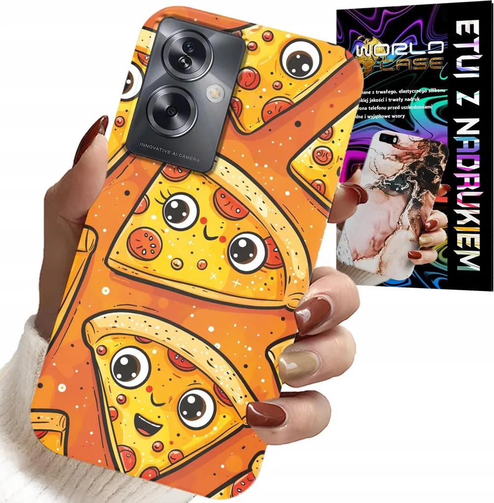 Custodia Oppo A79 5G Pizza Kawaii - Protezione con Dettagli in Foil - 1
