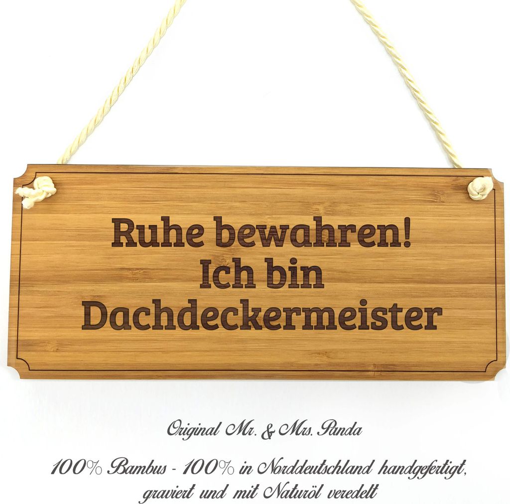 Mr. & Mrs. Panda Wegweiser Dachdeckermeister - Geschenk, Landhaus, Geschenkidee, Infotafel, Holzschild, Schild, Shabby, Studium, Bachelor, wandtafe...
