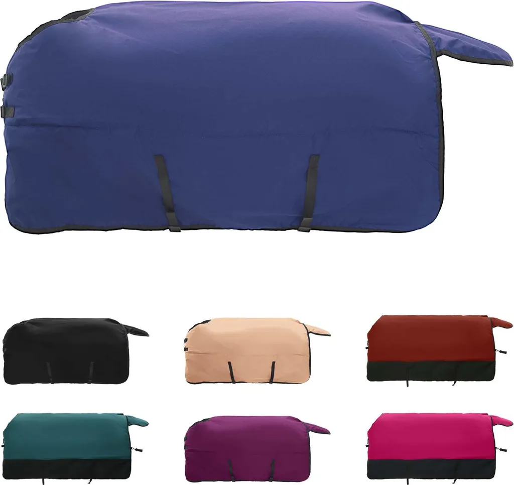 vidaXL Coperta per cavalli verde scuro e nero 85 cm poliestere