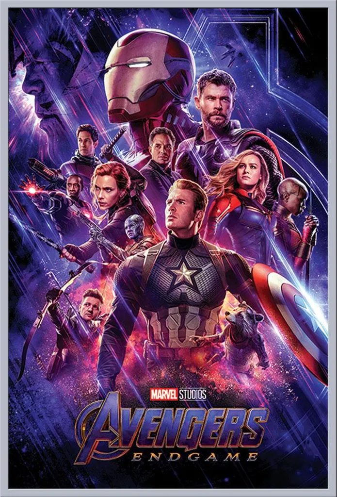 Affiche Avengers avec Cadre Argenté Shinsuke et Vitre Acrylique 61x91cm