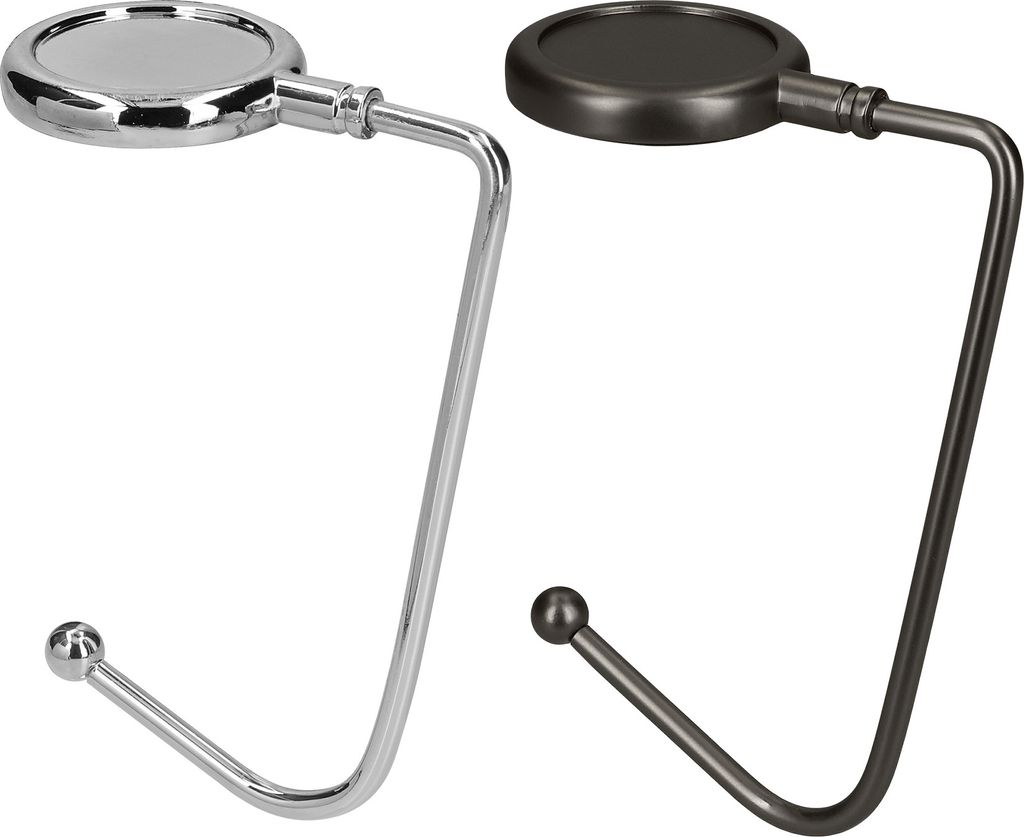 kwmobile Taschenhalter für Tisch - 2x Handtaschenhalter für Tisch - Taschenhaken - Taschen Aufhänger - Taschen Halter Haken - Tischhaken Set Silber