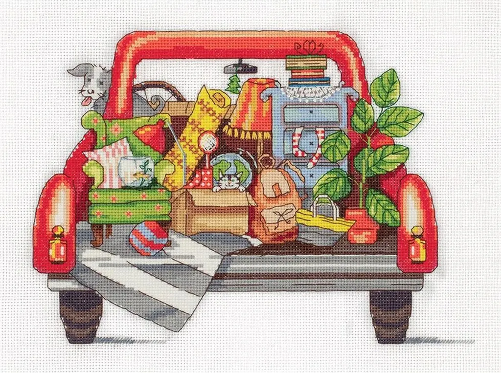 Kit complet point de croix Panna avec grille claire pour broderie aisée