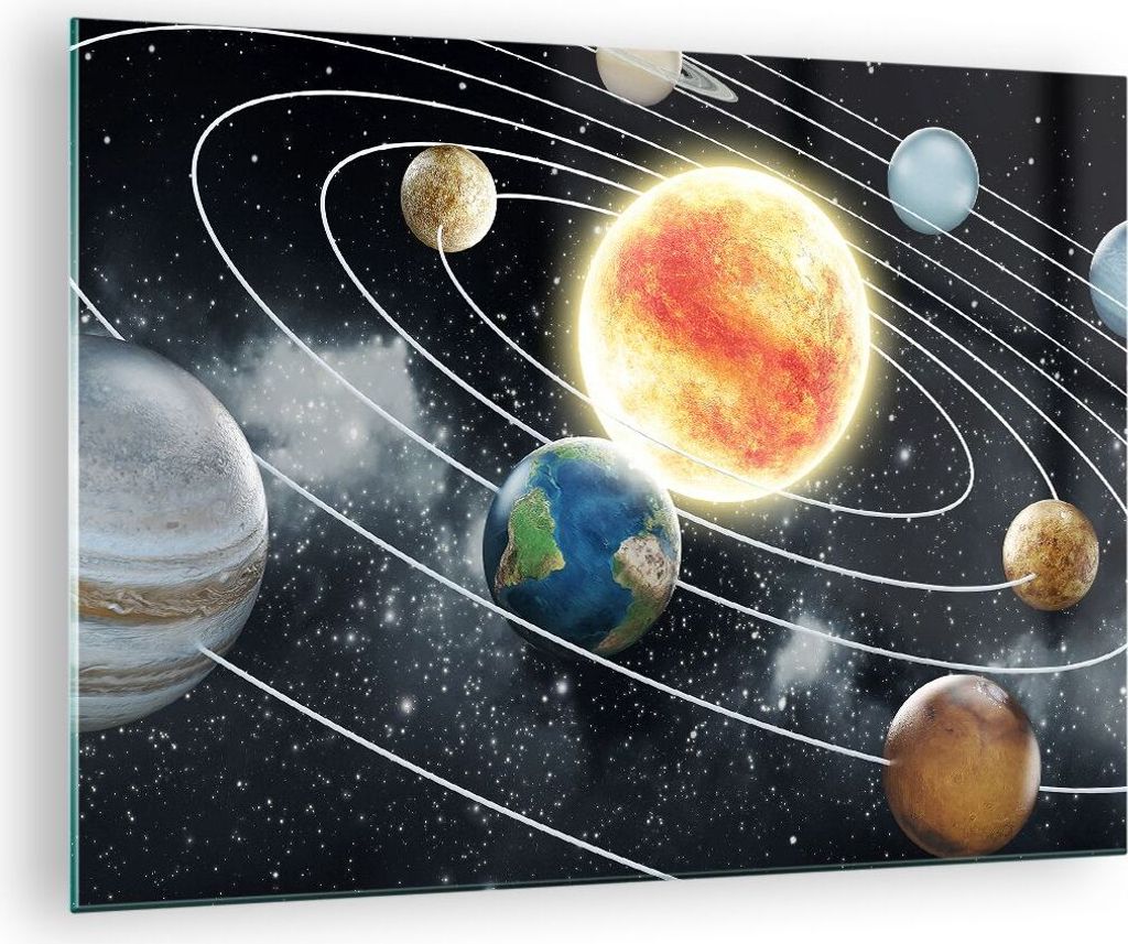 Bilder auf glas - Kosmos Planet - 70x50cm - Glasbilder - Wandbilder - Bilder - Kunstdruck - zum Aufhängen bereit - Wanddekoration aus Glas - Glas ...